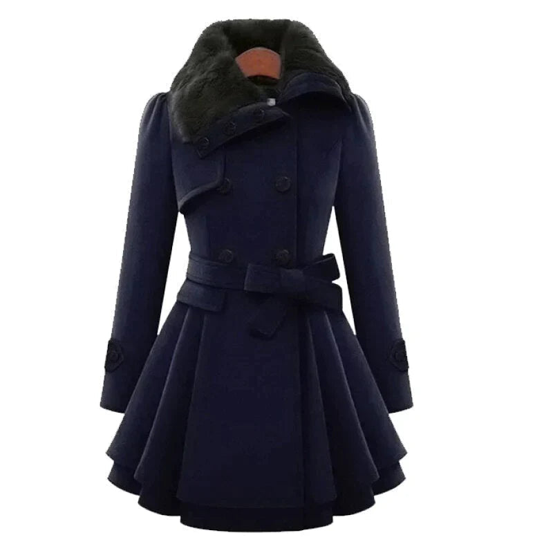 Yana - Eleganter Trenchcoat mit Kunstpelz