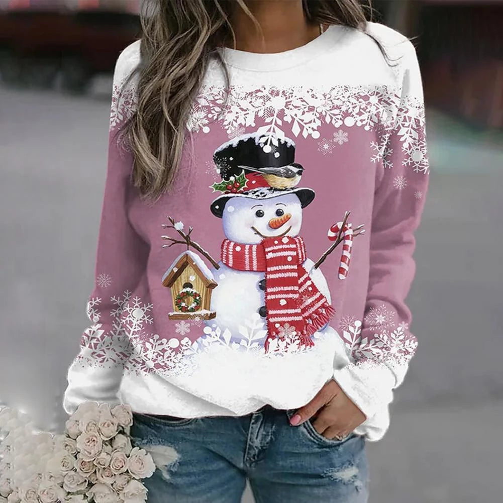 Dina™ - Modischer Schneemann Weihnachts-Pullover