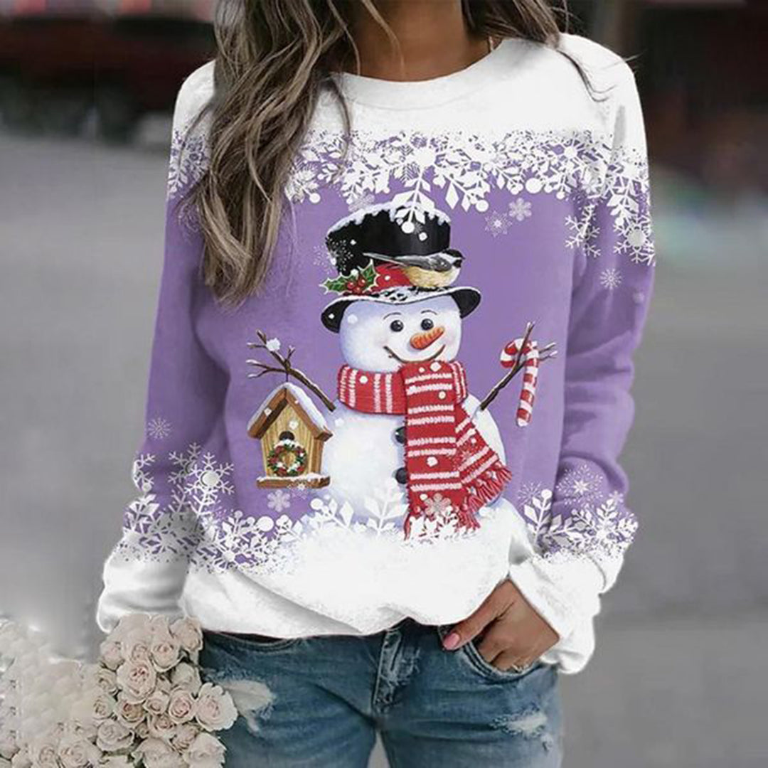 Dina™ - Modischer Schneemann Weihnachts-Pullover