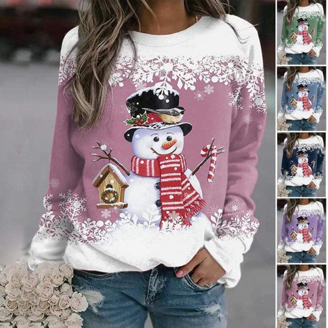 Dina™ - Modischer Schneemann Weihnachts-Pullover