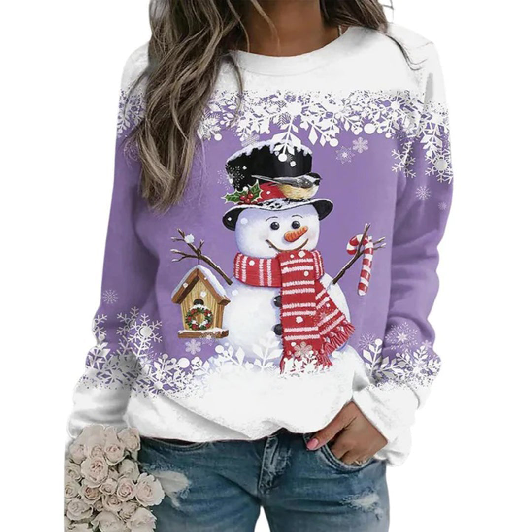 Dina™ - Modischer Schneemann Weihnachts-Pullover