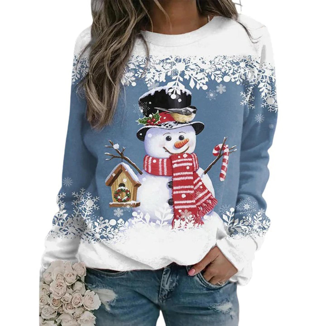 Dina™ - Modischer Schneemann Weihnachts-Pullover