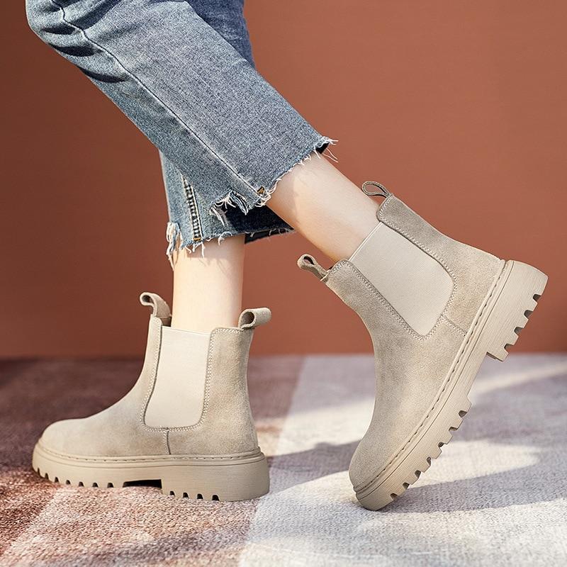 Beige Stiefeletten für Damen