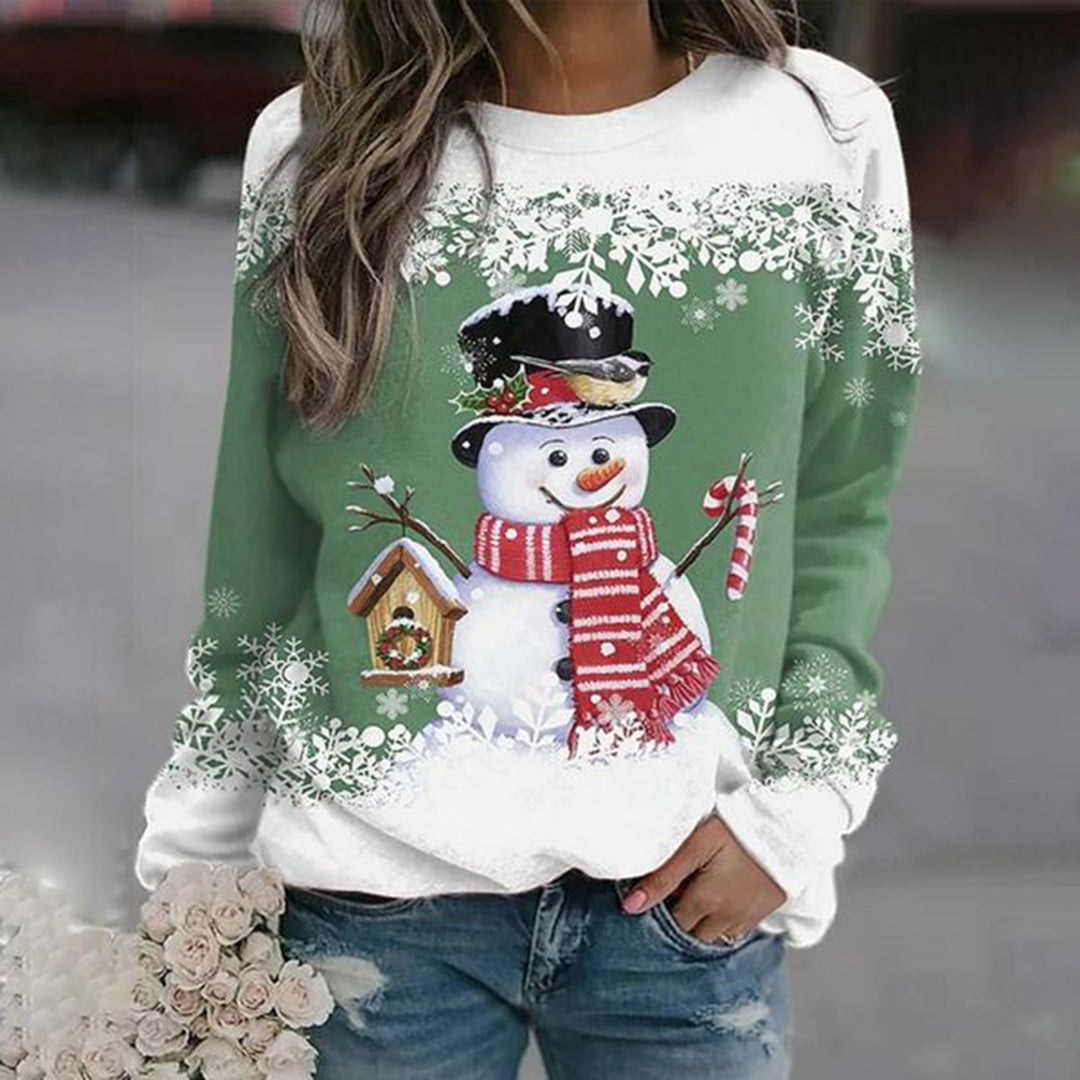 Dina™ - Modischer Schneemann Weihnachts-Pullover