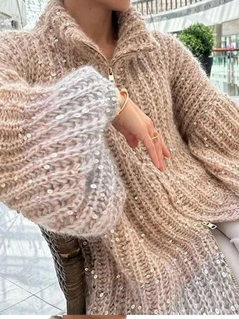 Angelina - Luxuriöser Strickpullover mit eleganten Glitzer-Details